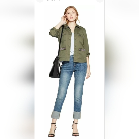 a new day Women's Military Green Embellished Pockets Jacket Size Medium - Picture 3 of 15